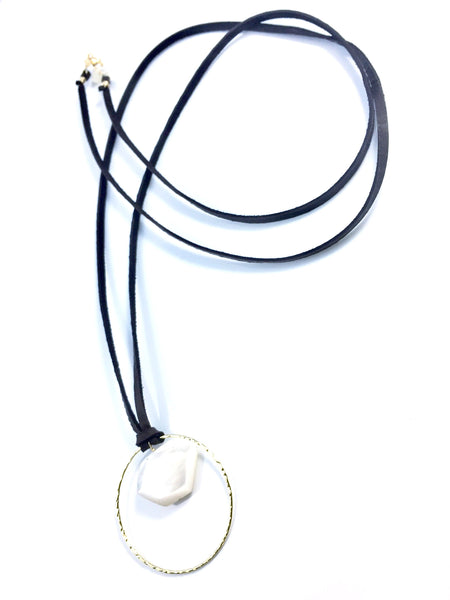 Mother of Pearl Leather Necklace – Christine Bennett Jewelry