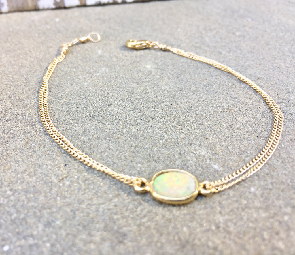 Opal Double Chain Bracelet