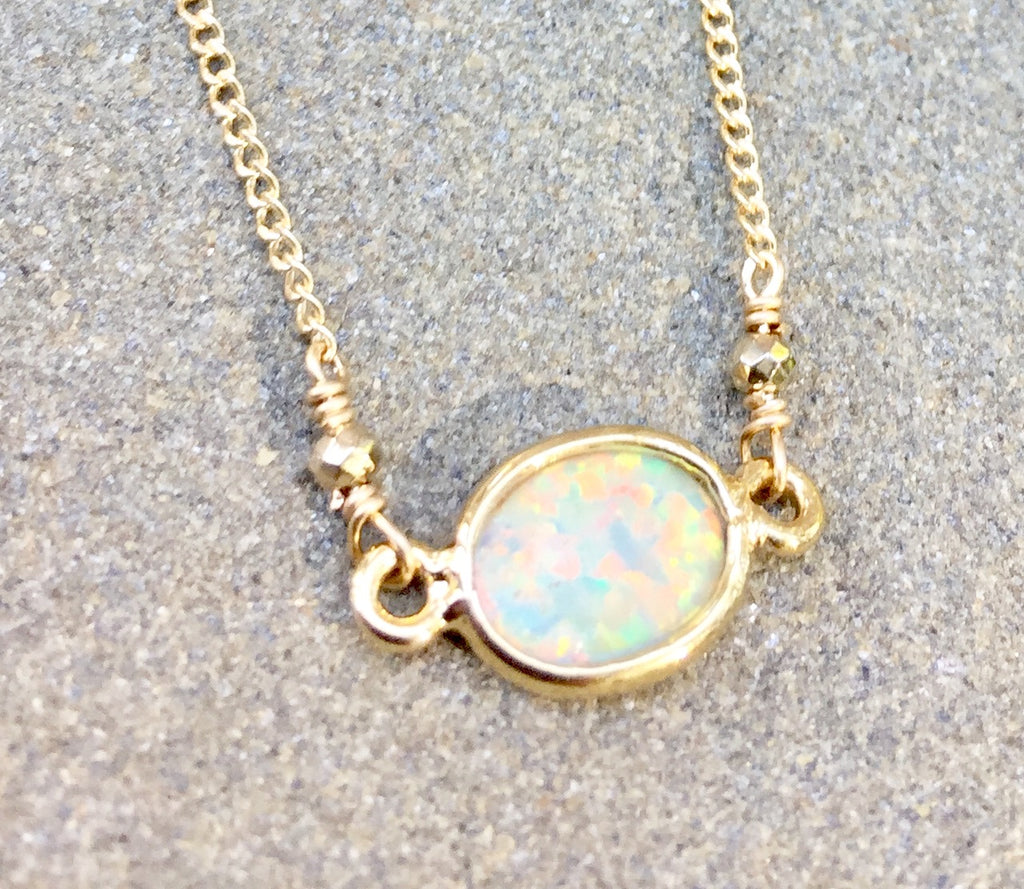 Opal with Pyrite Accents Necklace