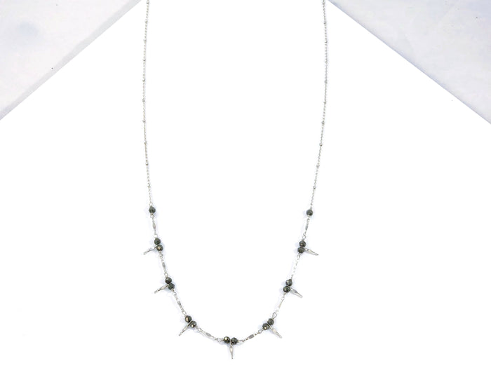 Mini Multi Spike and Pyrite Necklace