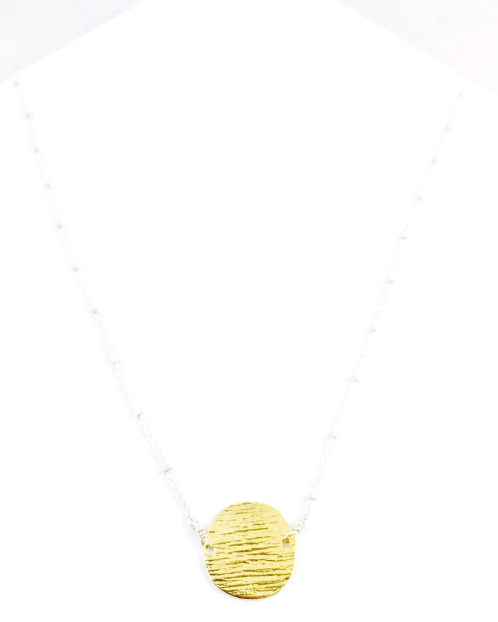 Coin Necklace on Bead Chain Necklace