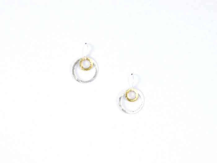 Double Circle Brushed Earring